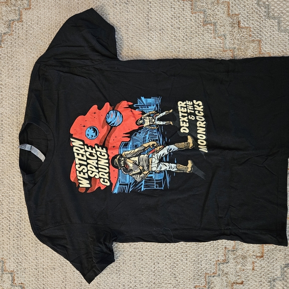 Black Graphic T-Shirt with Space Design - Picture 1 of 2